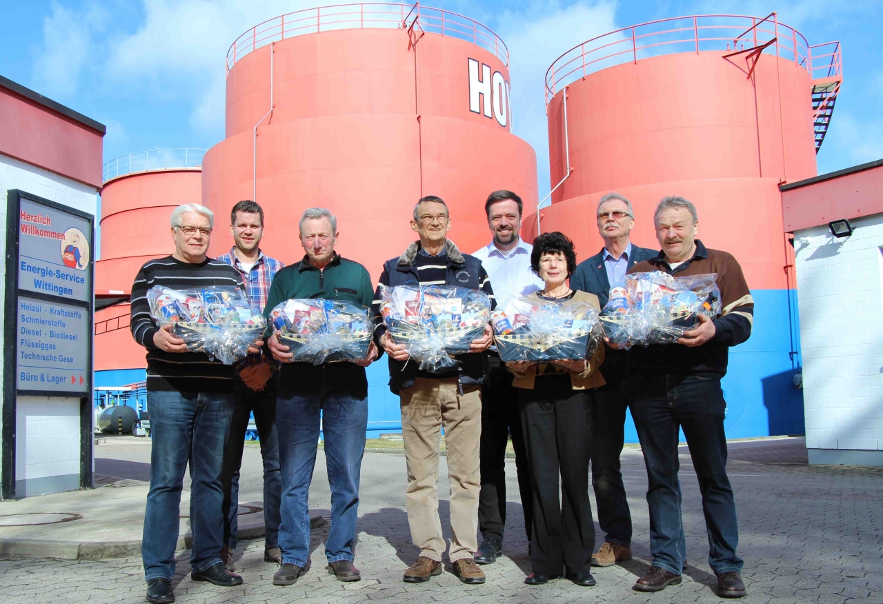 Fünf Hoyer-Mitarbeiter vom Energie-Service Wittingen verabschiedet
