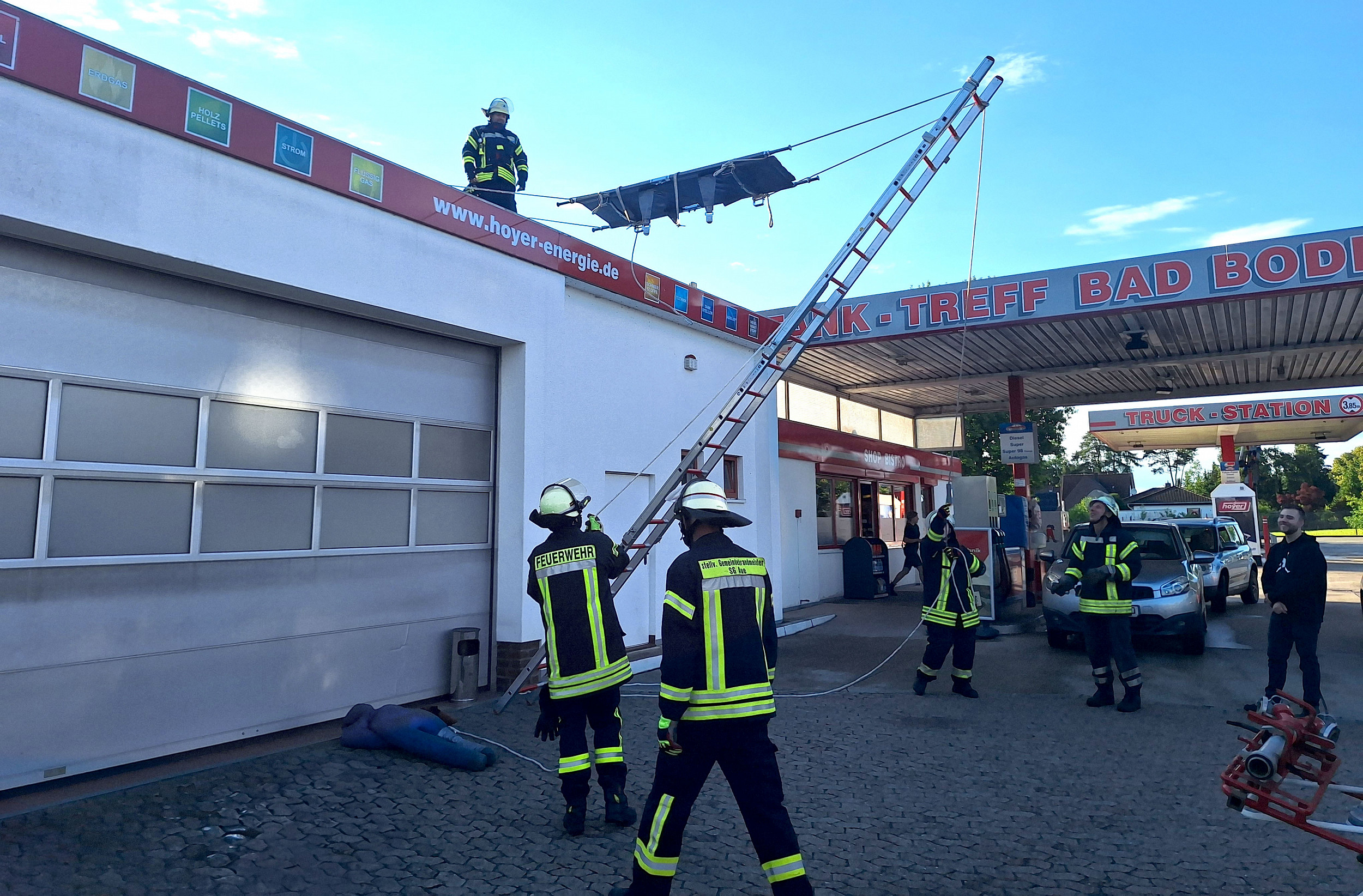 Feuerwehr übte Personenrettung ohne Drehleiter