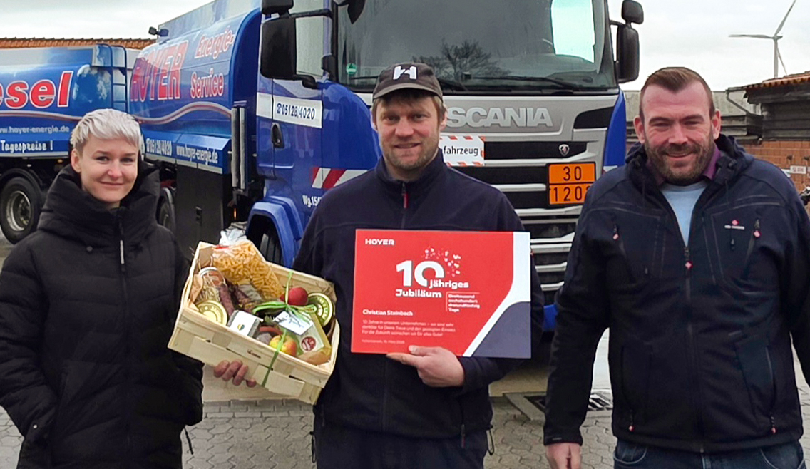 Christian Steinbach feiert Zehnjähriges bei Hoyer